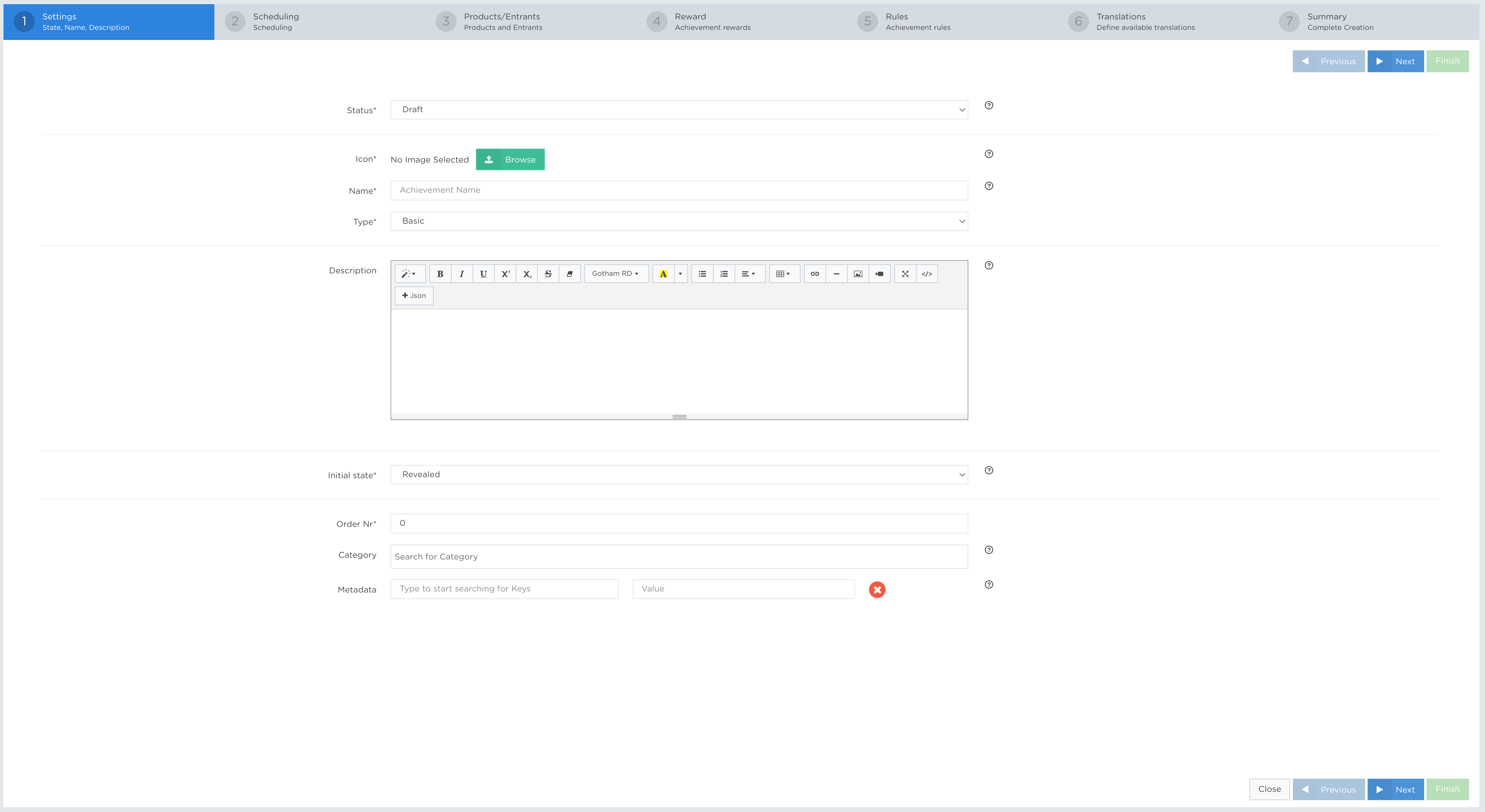 Step 2: Achievement scheduling